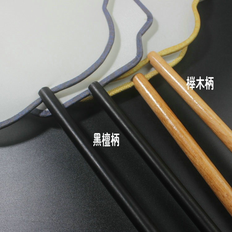 中國風長柄黑檀櫸木熟絹空白團扇半透明宮扇工筆手繪扇子diy刺繡-細節圖2