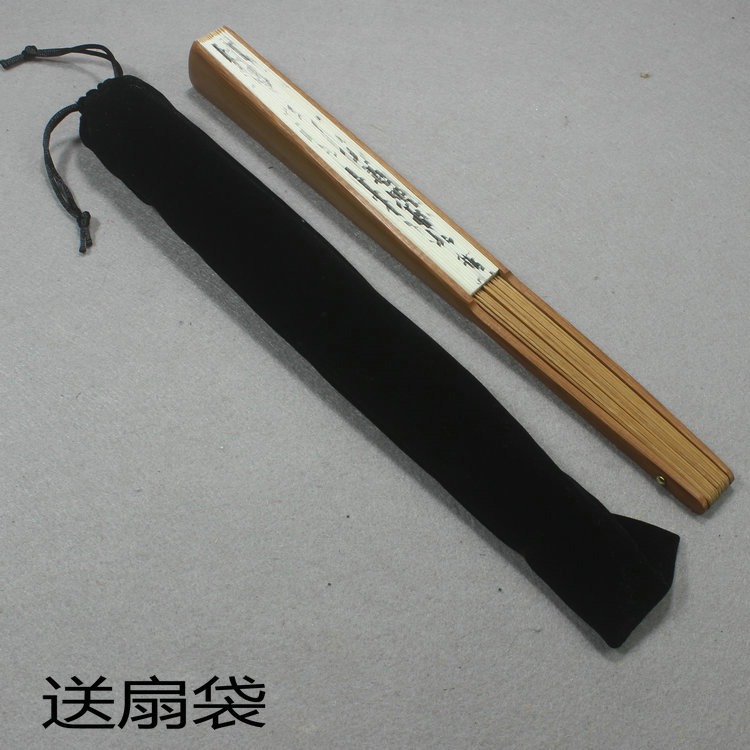 中國風宣紙摺扇手繪扇面油竹扇骨7寸8寸9寸10寸成扇禮品扇可題字-細節圖2