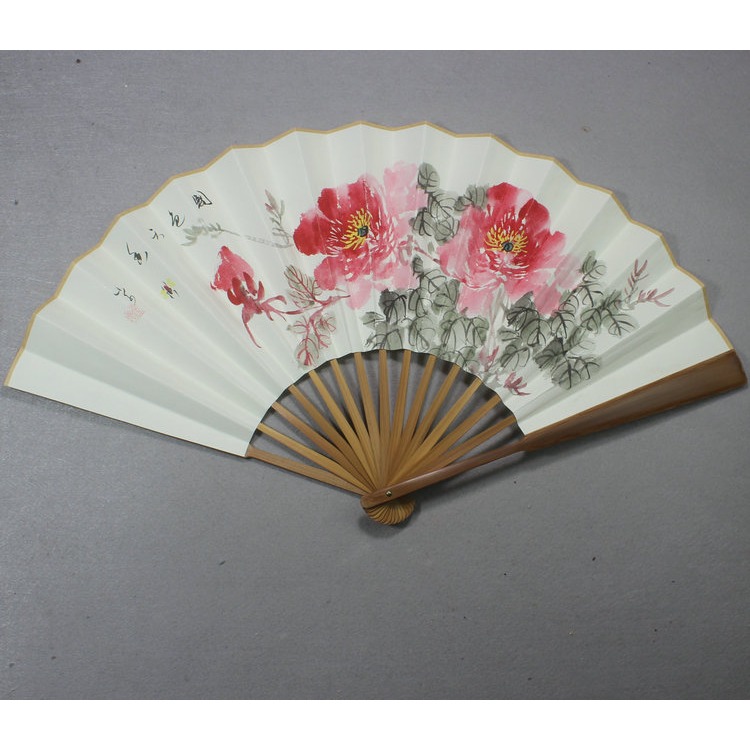 中國風宣紙摺扇手繪扇面油竹扇骨7寸8寸9寸10寸成扇禮品扇可題字-細節圖6