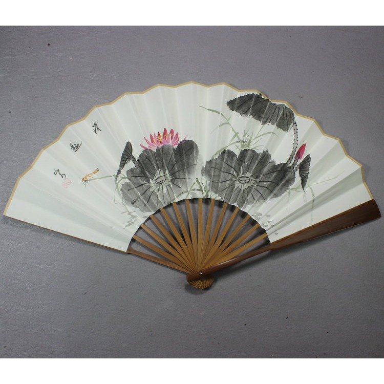 中國風宣紙摺扇手繪扇面油竹扇骨7寸8寸9寸10寸成扇禮品扇可題字-細節圖7