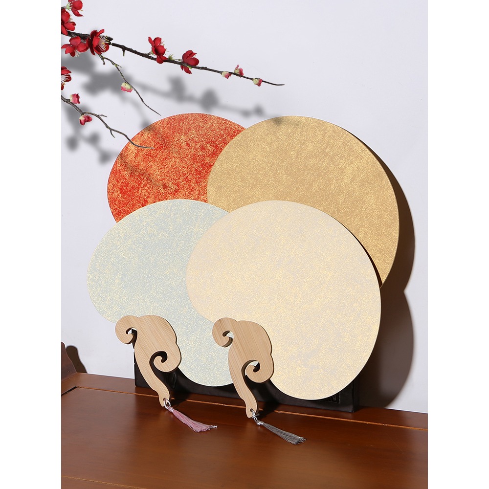 加厚雙面宣紙團扇空白紙扇半生熟白色卡紙扇面手繪畫扇子兒童diy-細節圖4