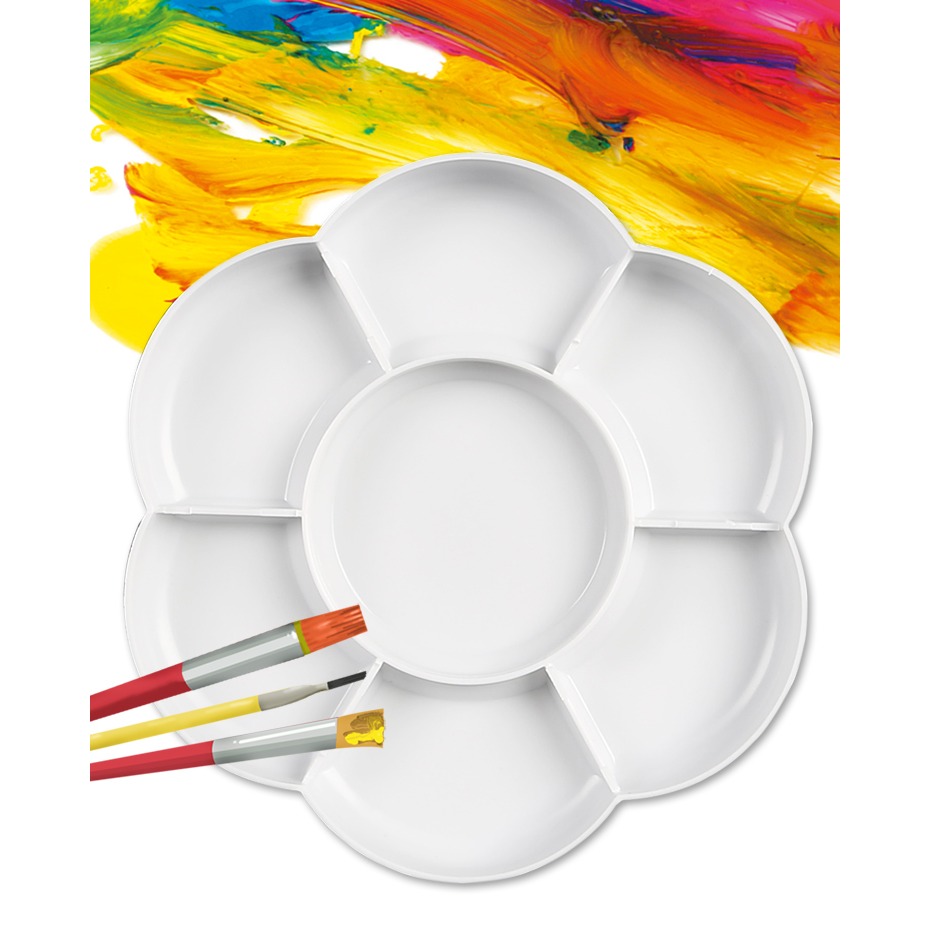 顏料盤國畫調色盤水彩水粉美術專用調色板梅花顏料盤調色盒18格24格 學生畫畫專用工具-細節圖6