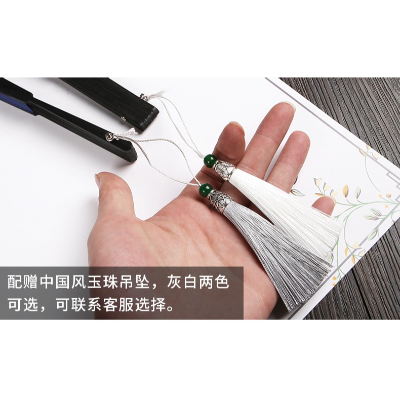 4-6寸小扇子迷你摺扇帶流蘇玉竹男女隨身折疊扇空白宣紙繪畫扇diy-細節圖6