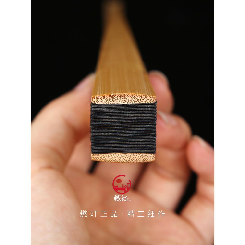 精工玉竹摺扇絹布灑金空白扇面防撕防水文玩扇子女式古風9寸18方-細節圖5