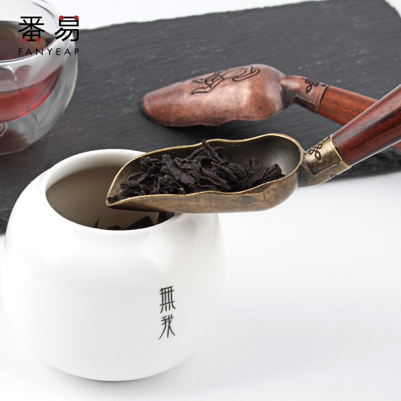禪意賞茶荷竹製茶則茶針茶刀茶錐茶撥三件套裝配件茶勺茶鏟純手工-細節圖3