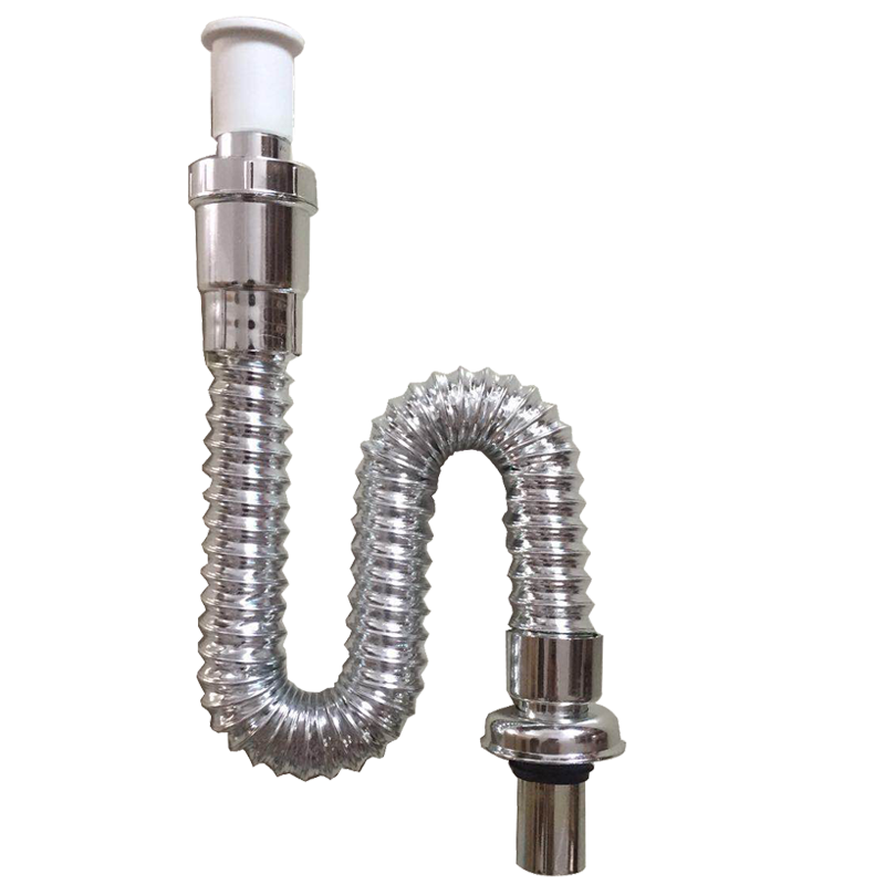 升級款 簡易安裝 80cm膠頭電鍍防臭防蟲ABS鋼絲下水管洗面盆排水-細節圖5