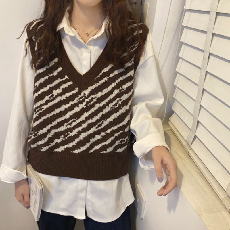 針織背心女薄款馬甲新款上衣春秋坎肩毛衣小馬夾疊穿短款外搭-細節圖2