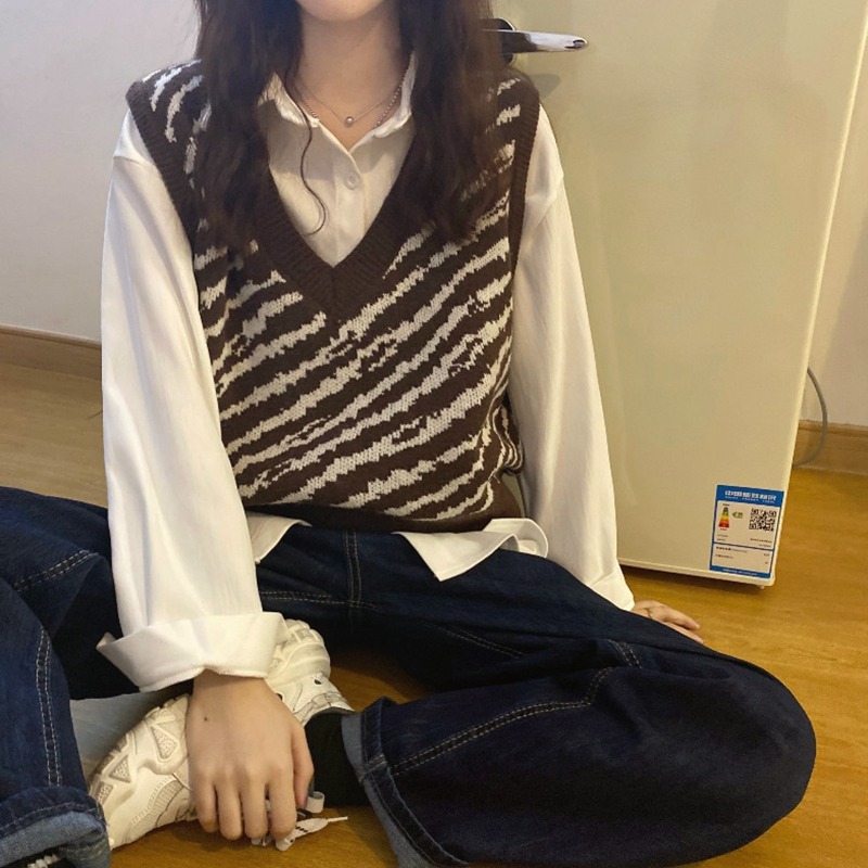 針織背心女薄款馬甲新款上衣春秋坎肩毛衣小馬夾疊穿短款外搭-細節圖4