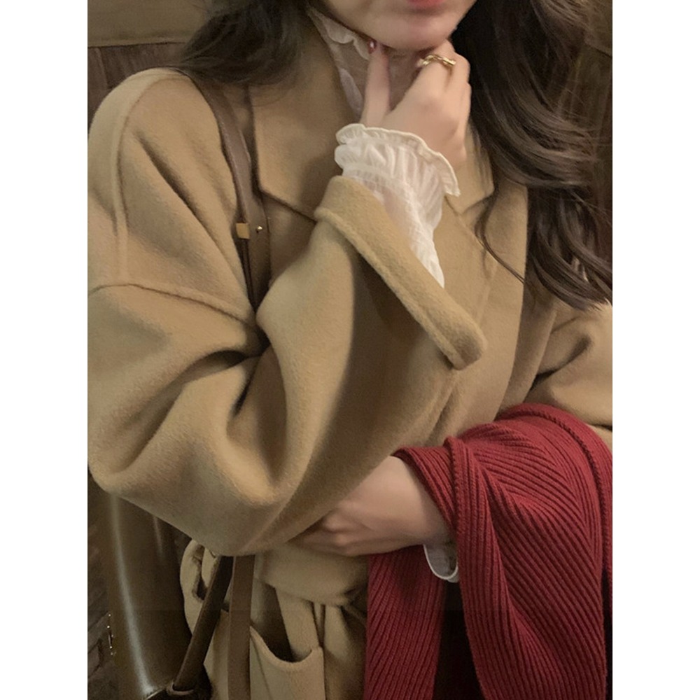 年春秋新款高領蕾絲打底衫女秋冬洋氣短款內搭堆堆領網紗上衣-細節圖4