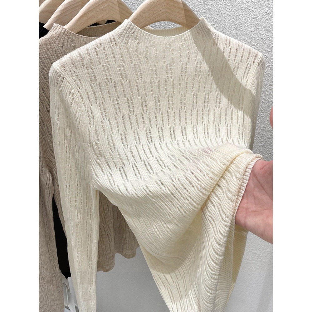 毛衣女秋冬內搭慵懶風上衣年新款早秋短款打底針織衫春秋外穿-細節圖3