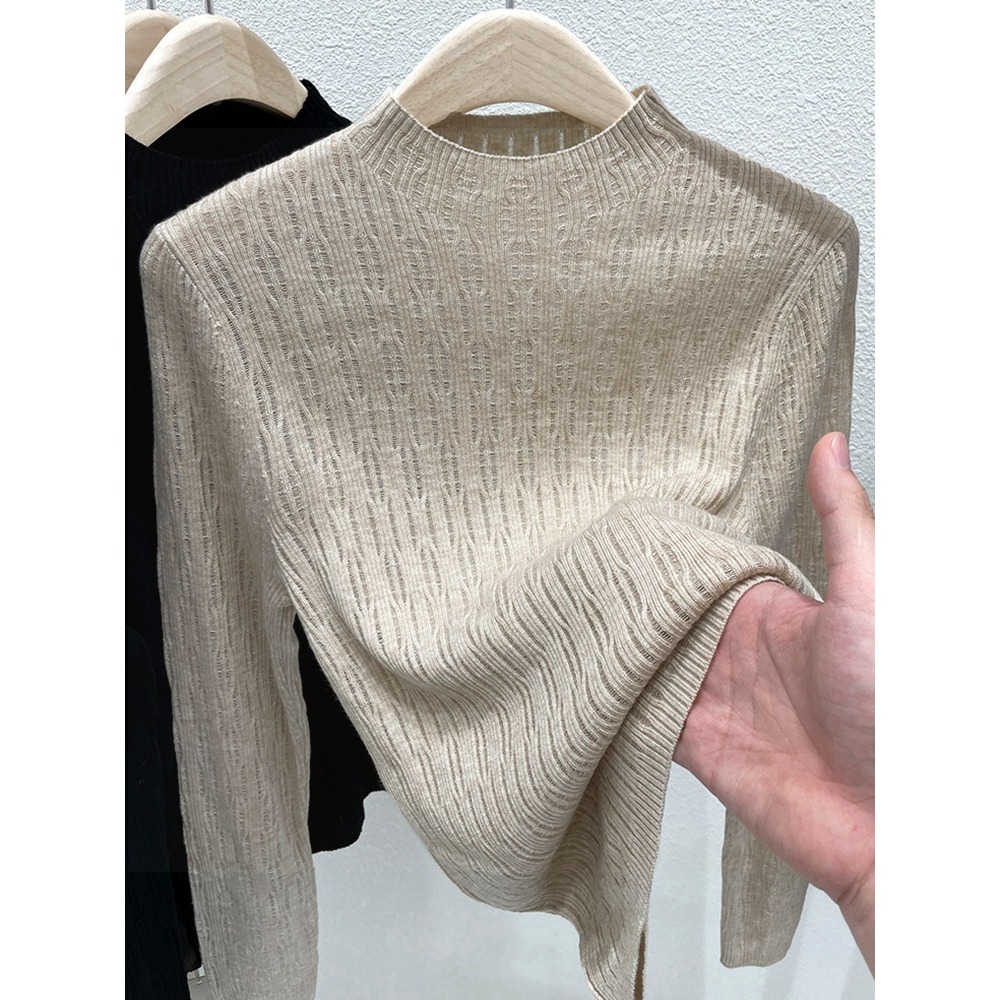 毛衣女秋冬內搭慵懶風上衣年新款早秋短款打底針織衫春秋外穿-細節圖4