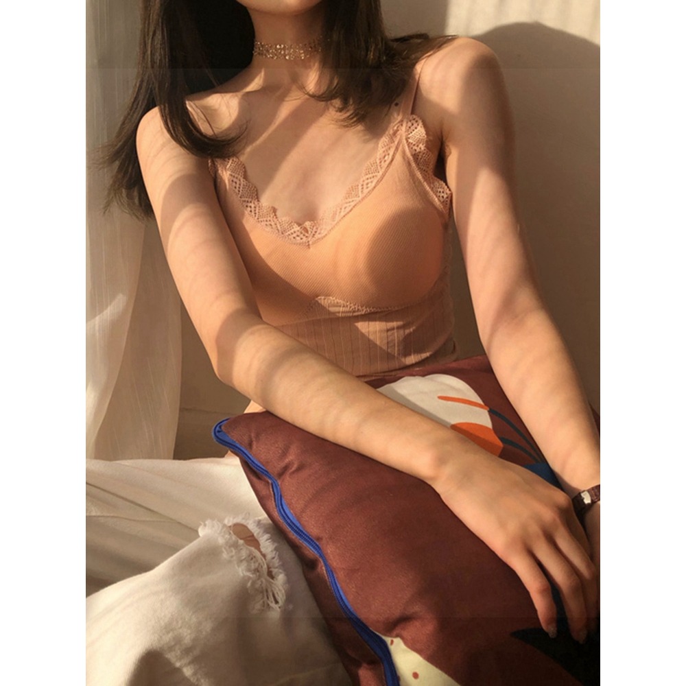 黑色吊帶女性感上衣春秋外穿無袖西裝內搭辣妹蕾絲打底小背心秋冬-細節圖4