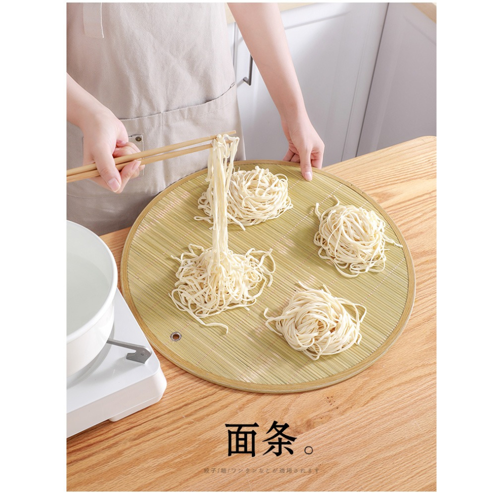 放餃子託盤蓋簾餃子簾子家用竹製水餃篦子水餃子墊蓋墊多層盤圓形-細節圖10