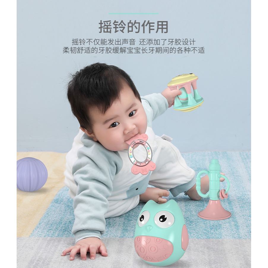 嬰兒玩具新生手搖鈴早教益0-3個月寶寶2智抓握訓練6牙膠可咬1歲-細節圖9