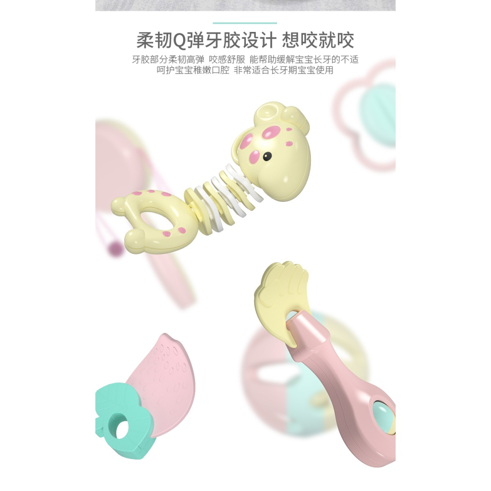 嬰兒玩具新生手搖鈴早教益0-3個月寶寶2智抓握訓練6牙膠可咬1歲-細節圖10