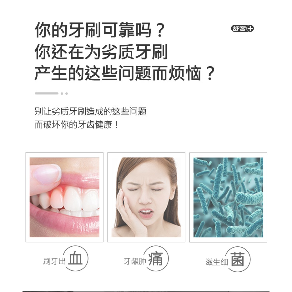 舒客牙刷軟毛家用家庭裝納米小頭男士專用牙膏情侶大人細毛女克大-細節圖8