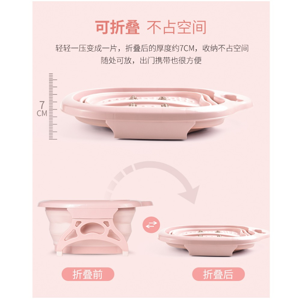 可折疊泡腳桶便攜式洗腳盆泡腳盆家用足浴盆塑料過小腿浸腳袋伸縮-細節圖7