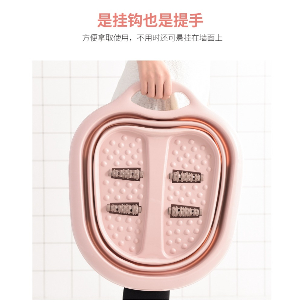 可折疊泡腳桶便攜式洗腳盆泡腳盆家用足浴盆塑料過小腿浸腳袋伸縮-細節圖10