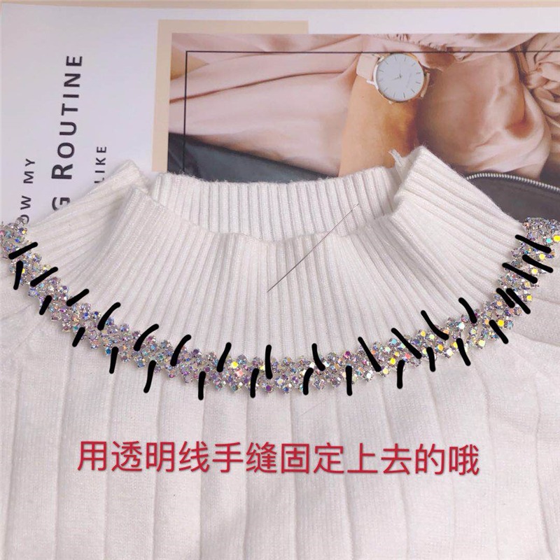 高檔鉆鏈條斜多排水鉆DIY禮服領口肩腰帶自制手工裝飾鏈服裝輔料-細節圖2