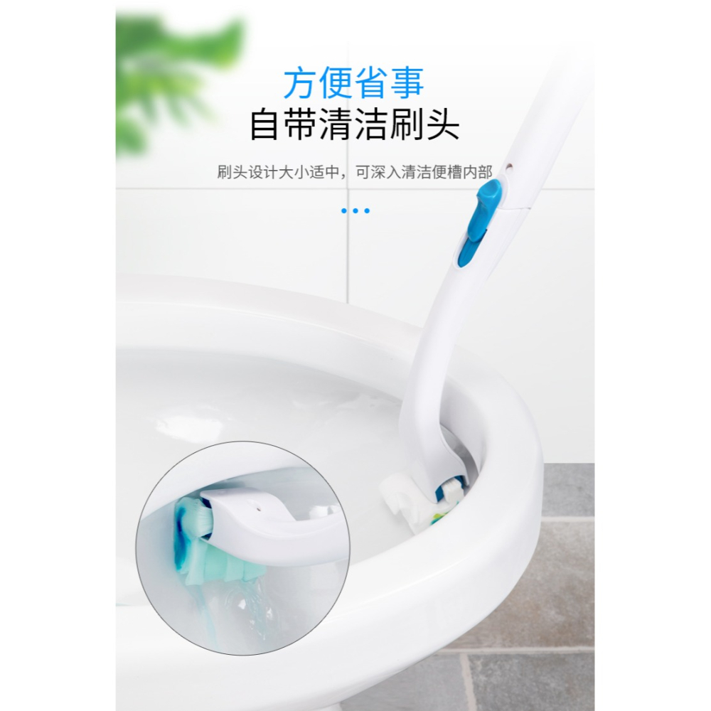一次性馬桶刷子可拋式清潔神器去無死角擦洗廁所家用長柄套裝除垢-細節圖8