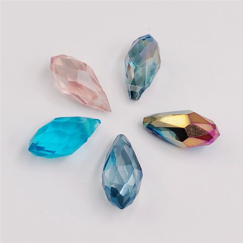 手工掛件DIY水滴玻璃菱形切面側孔水晶散珠服裝輔料裝飾古風發簪-細節圖5