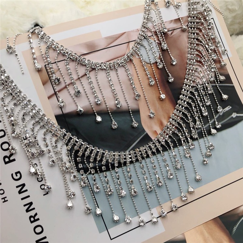 鉆鏈水鉆流蘇diy服裝裝飾釘珠材料配件流蘇鉆鏈條超閃2019新款-細節圖3