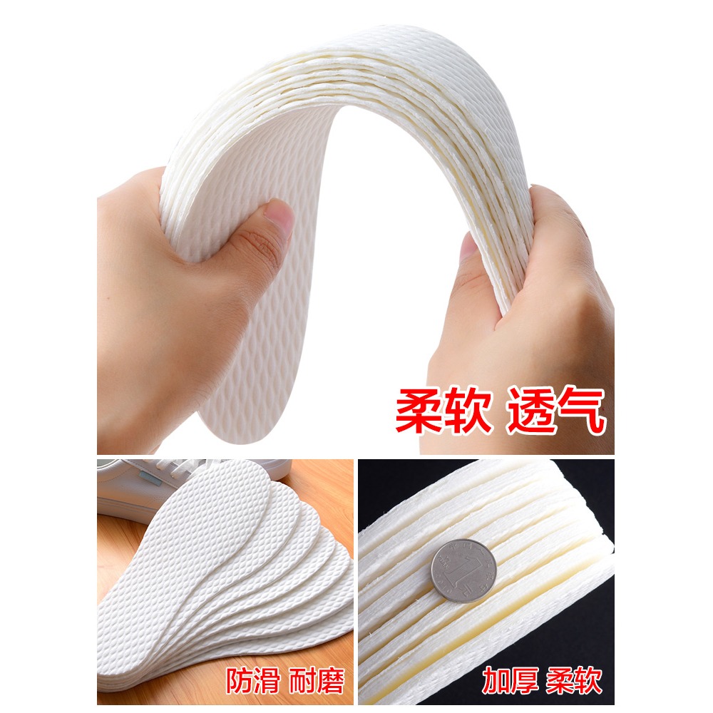 一次性鞋墊女夏季紙鞋墊男士衛生吸汗防臭加厚木漿超薄款紙漿透氣-細節圖3