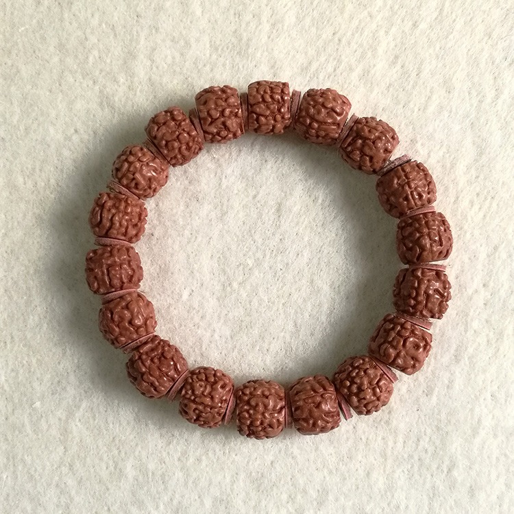 精選小金剛菩提子大尺寸藏式滿肉盤龍紋男女單圈手鏈文玩佛珠手串-細節圖5