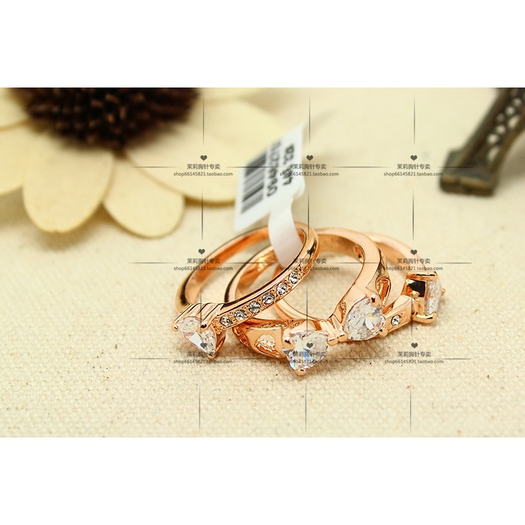 歐美三合一四葉草仿鉆戒指指環女飾品配飾-細節圖5