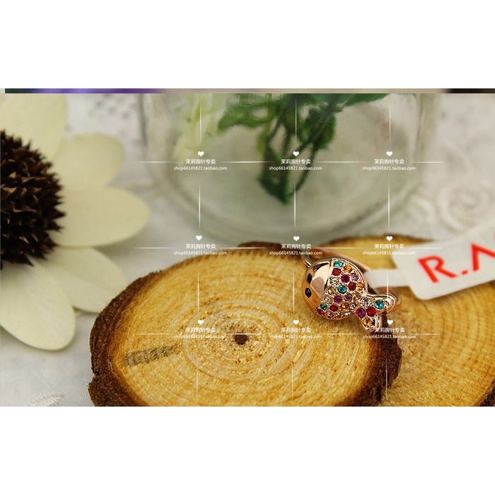 可愛小丑魚水晶鑲鉆戒指女指環飾品配飾小清新-細節圖2