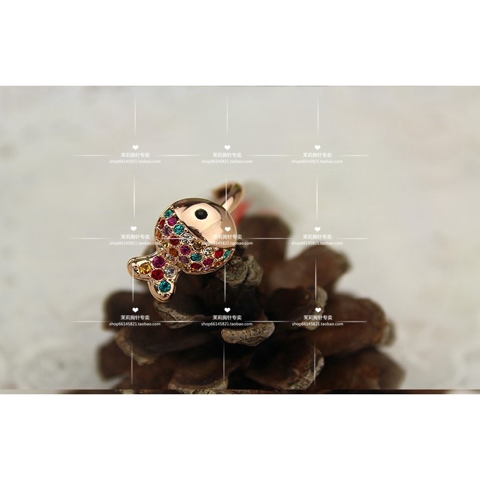 可愛小丑魚水晶鑲鉆戒指女指環飾品配飾小清新-細節圖3