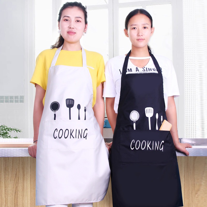 時尚圍裙女男家用廚房服務員做飯罩衣工作服半身圍裙防水防油-細節圖4