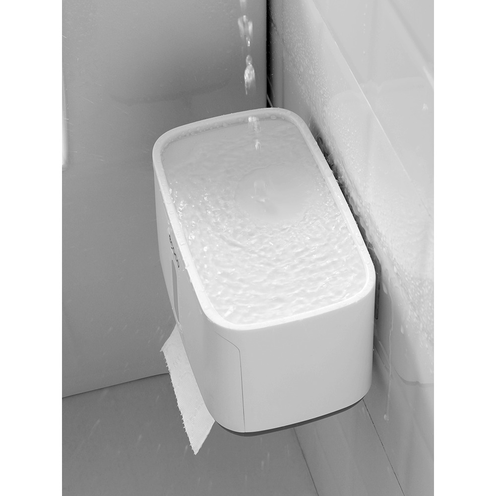 衛生間紙巾盒廁所衛生紙置物架抽紙盒創意免打孔防水廁紙收納掛壁-細節圖4