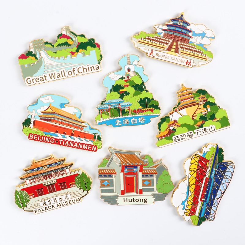 北京旅行冰箱貼金屬磁鐵貼長城天壇故宮博物院天安門鳥巢出國禮物-細節圖7