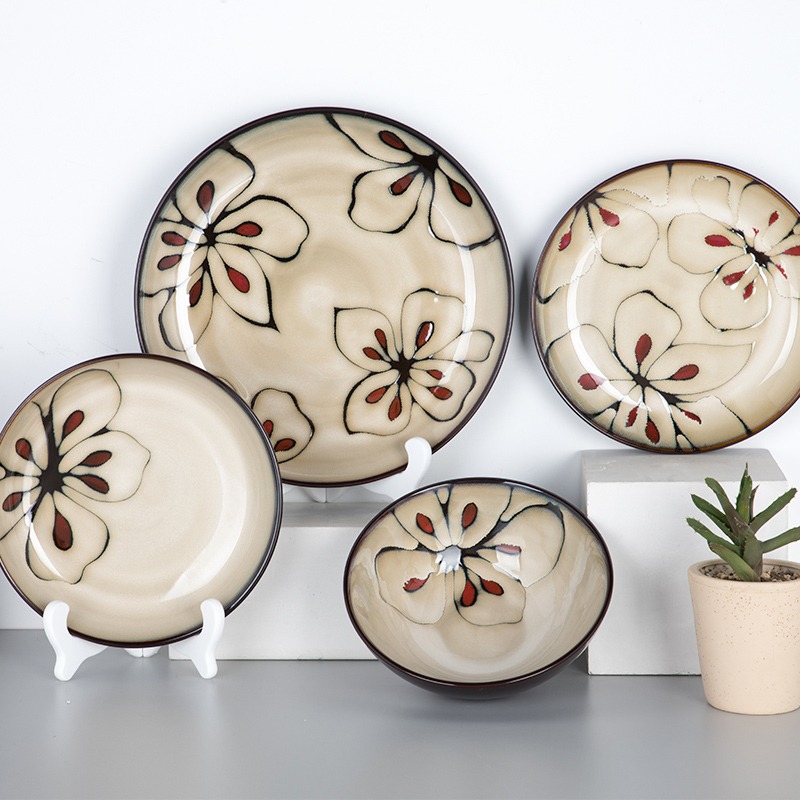 陶瓷盤菜盤家用日式創意個性網紅餐廳藝術盤好看的盤子微波爐餐具-細節圖4