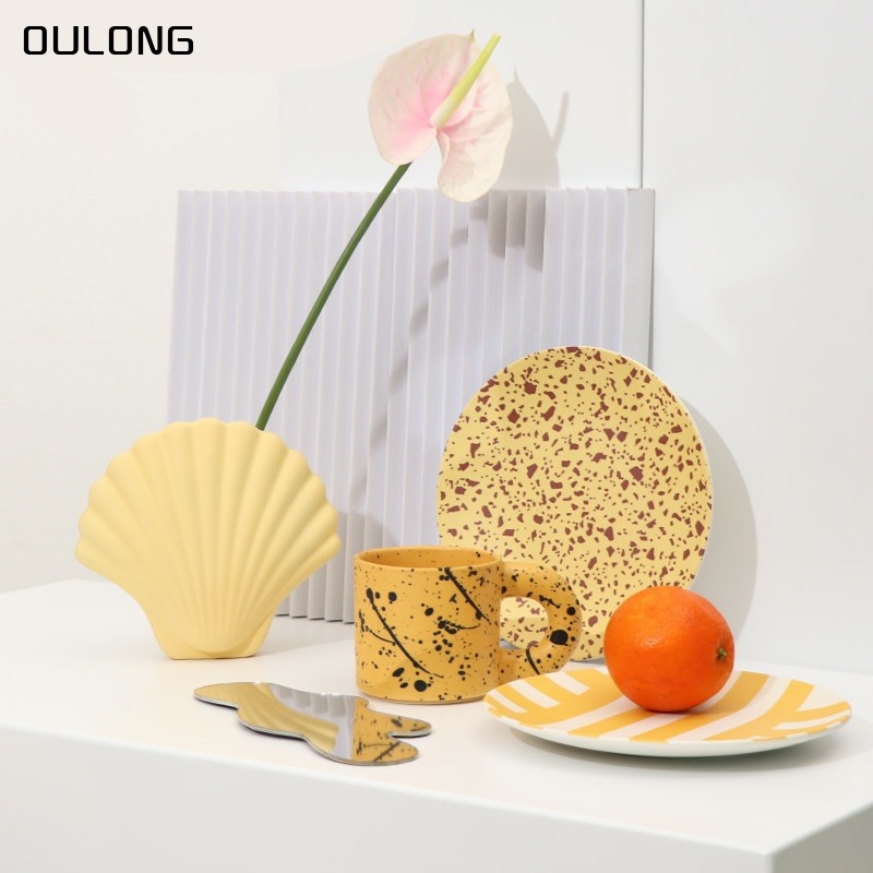 北歐創意野餐盤子ins風手繪竹纖維盤餐盤野餐兒童餐具-細節圖3