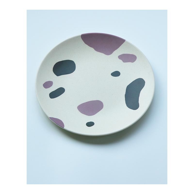 北歐創意野餐盤子ins風手繪竹纖維盤餐盤野餐兒童餐具-細節圖5