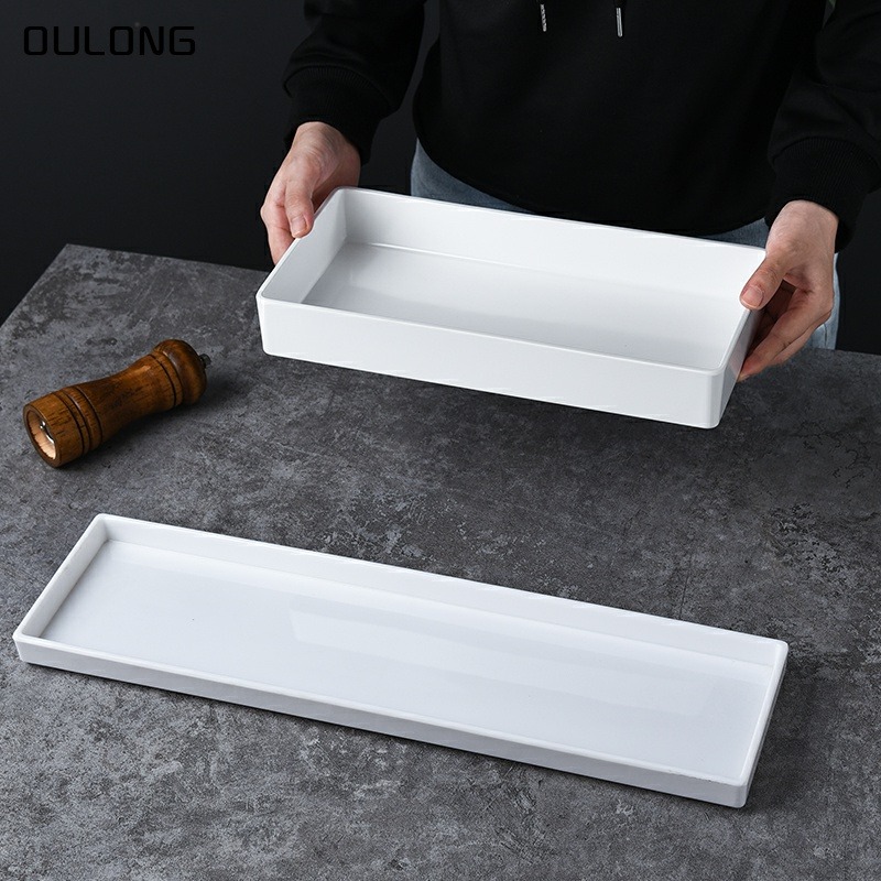 密胺長方熟食盤豬肉展示盤特色火鍋蔬菜菇類拼盤燒烤盤烤串託盤-細節圖2