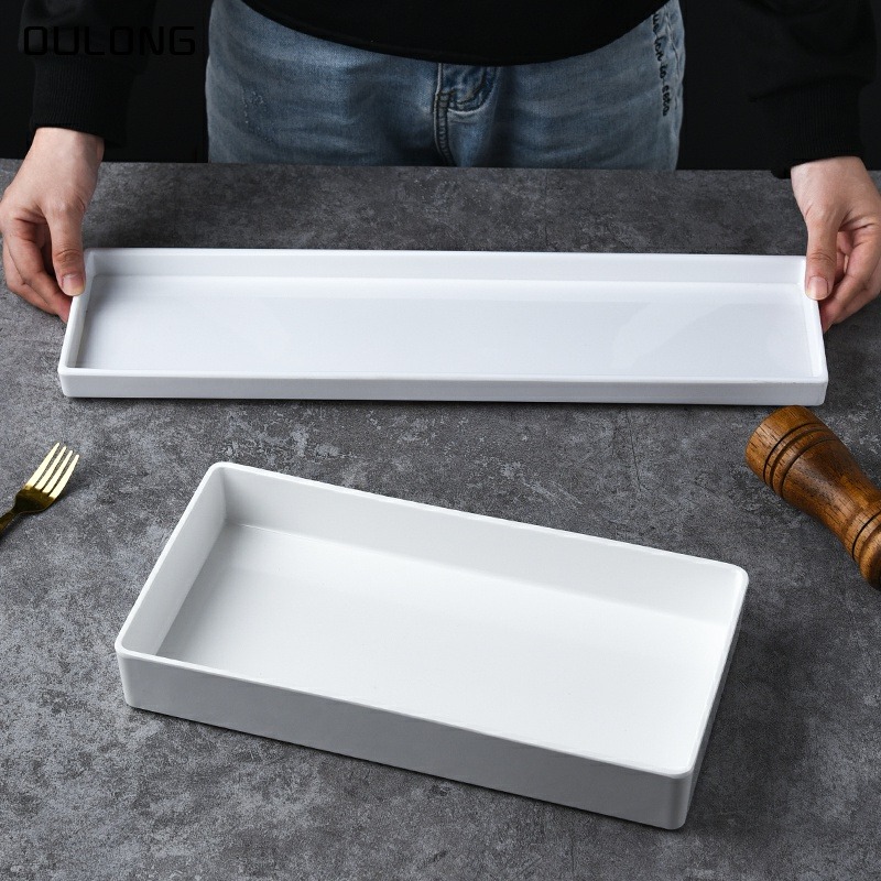 密胺長方熟食盤豬肉展示盤特色火鍋蔬菜菇類拼盤燒烤盤烤串託盤-細節圖3