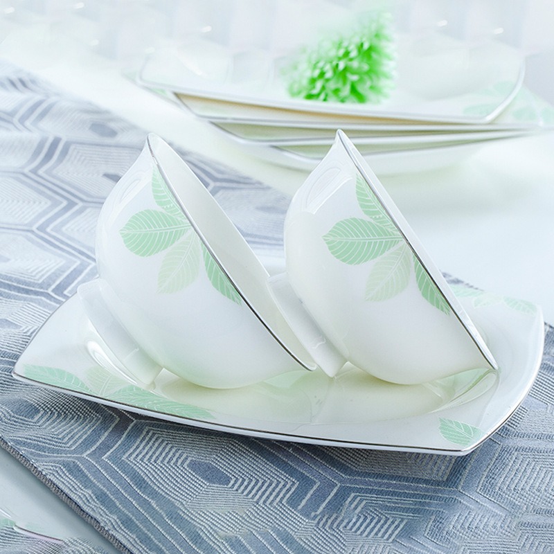 景德鎮陶瓷餐具高腳碗防燙4.5英寸10個裝骨瓷碗飯碗歐式簡約現代-細節圖3