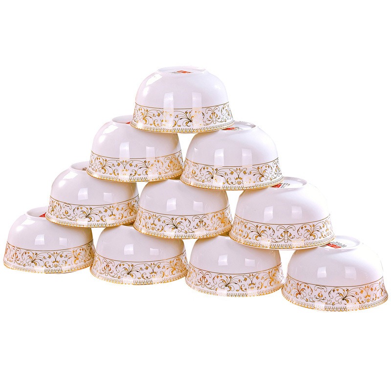 景德鎮陶瓷餐具高腳碗防燙4.5英寸10個裝骨瓷碗飯碗歐式簡約現代-細節圖4