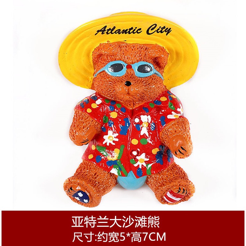 美國冰箱貼 世界旅遊紀念品立體磁鐵一套自由女神亞特蘭 阿拉斯加-細節圖4