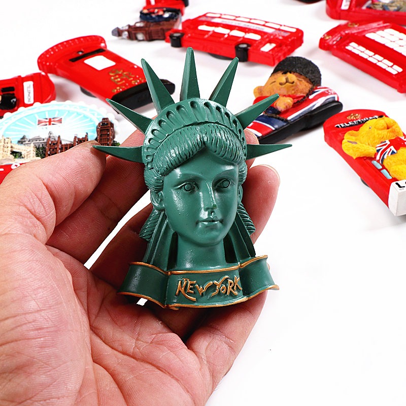 美國冰箱貼 世界旅遊紀念品立體磁鐵一套自由女神亞特蘭 阿拉斯加-細節圖9