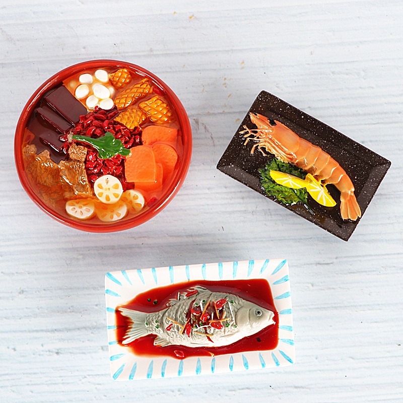 美食冰箱貼家常菜模型道具磁貼3d立體創意磁鐵家居裝飾品-細節圖2