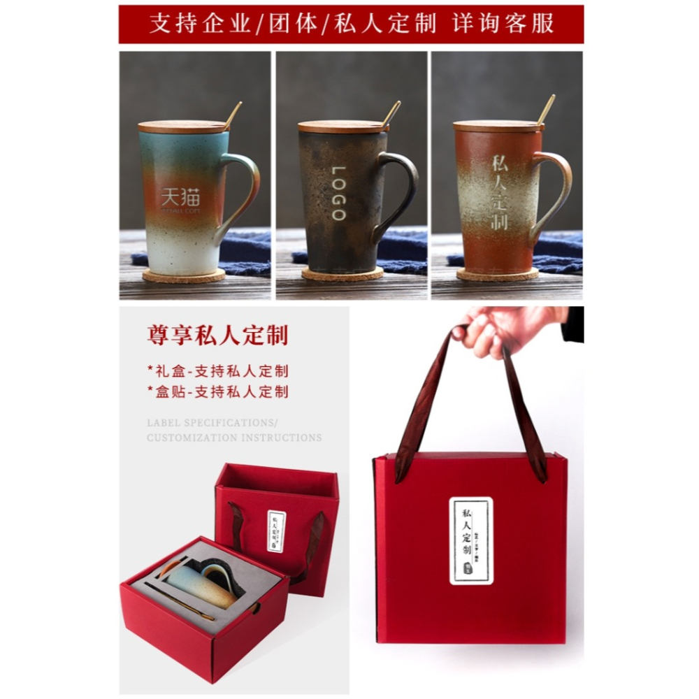 設計感杯子帶蓋勺創意簡約馬克杯感小眾漸變色陶瓷杯咖啡杯早-細節圖10