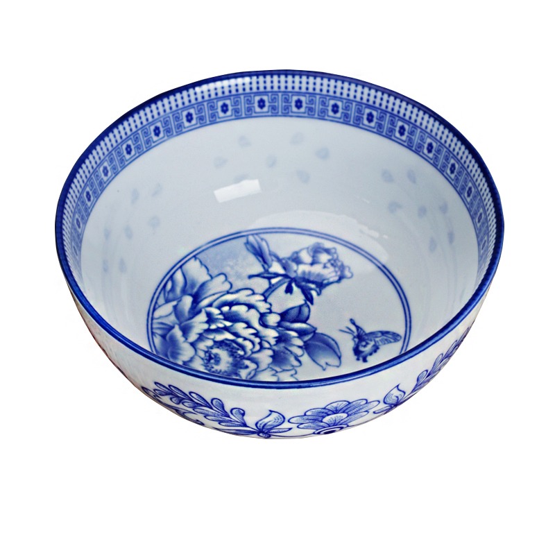 10個裝景德鎮家用米飯碗陶瓷碗單個喫飯碗餐具碗碟套裝青花玲瓏碗-細節圖4