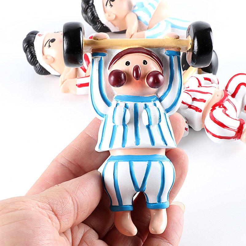 卡通人物冰箱貼磁鐵立體創意舉重運動員磁鐵-細節圖2