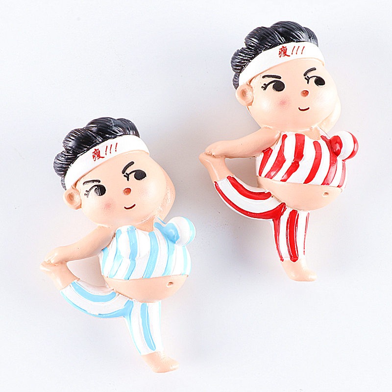 卡通人物冰箱貼磁鐵立體創意舉重運動員磁鐵-細節圖3