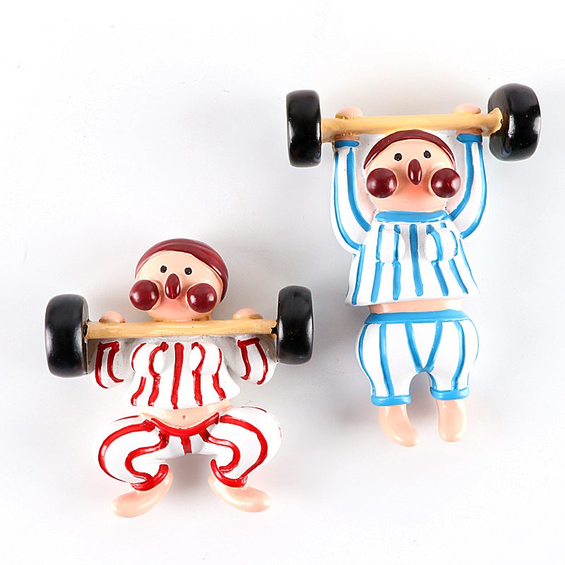 卡通人物冰箱貼磁鐵立體創意舉重運動員磁鐵-細節圖4