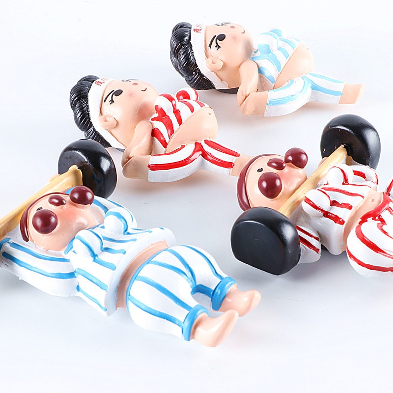 卡通人物冰箱貼磁鐵立體創意舉重運動員磁鐵-細節圖5